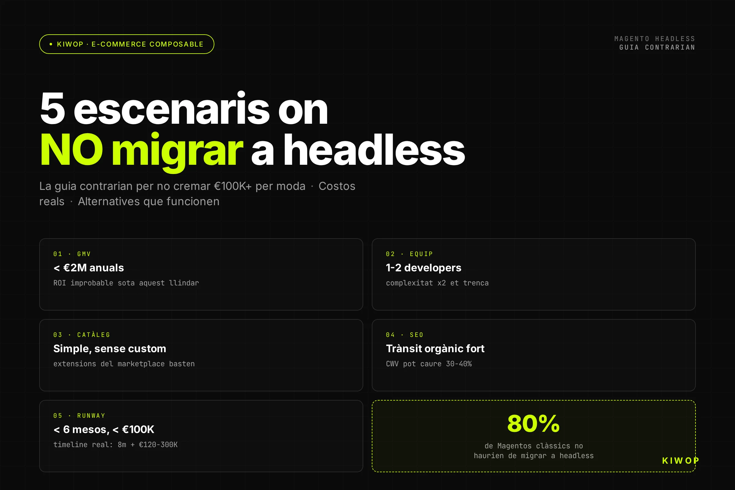 Magento Headless: 5 escenaris on NO hauries de migrar (i l'alternativa real)